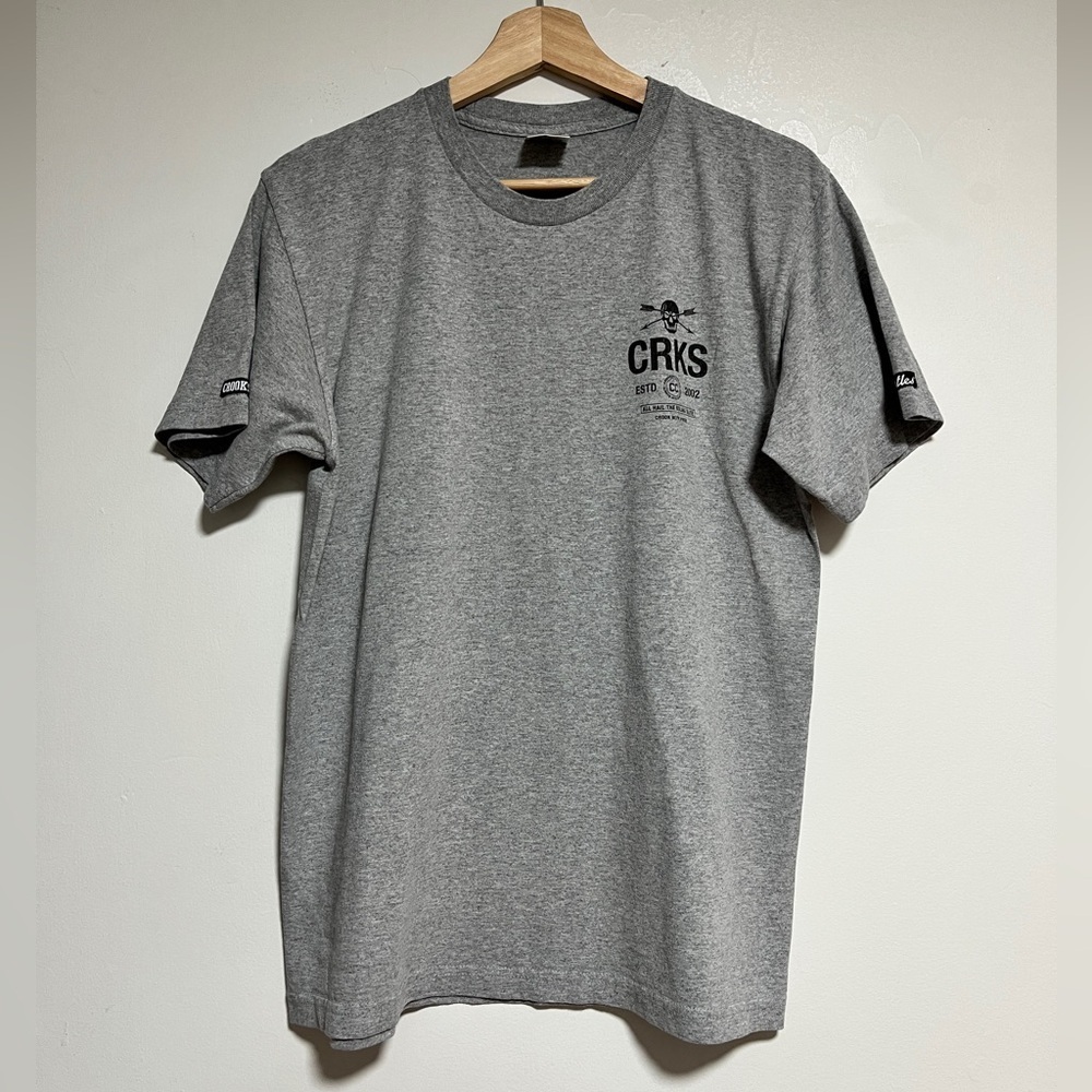 Crooks & Castles Graphic Tee - Medium - Gray Streetwear Logo Shirt